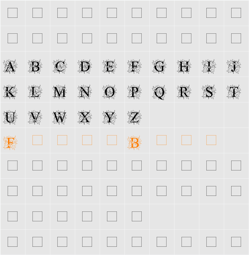 InitialAutumnTimes Character Map