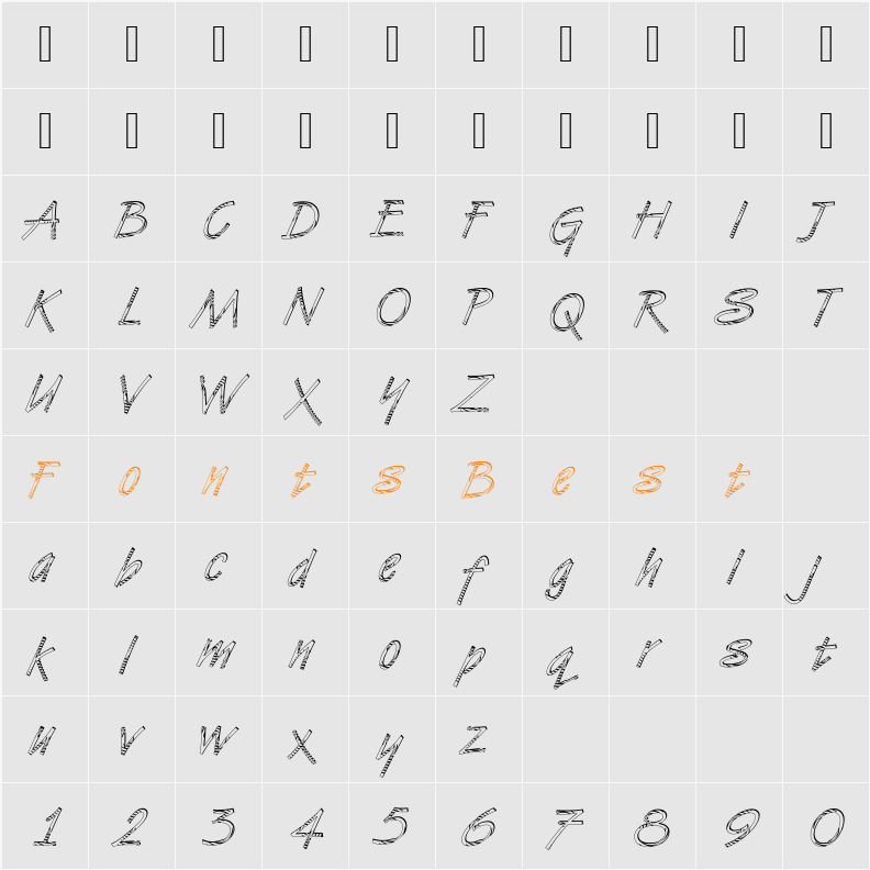 DTCVanDijkM24 Character Map