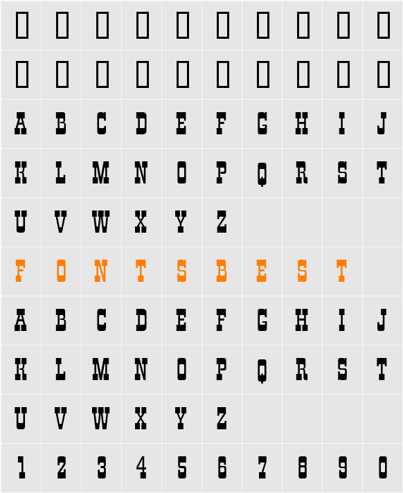 Cimarron Character Map
