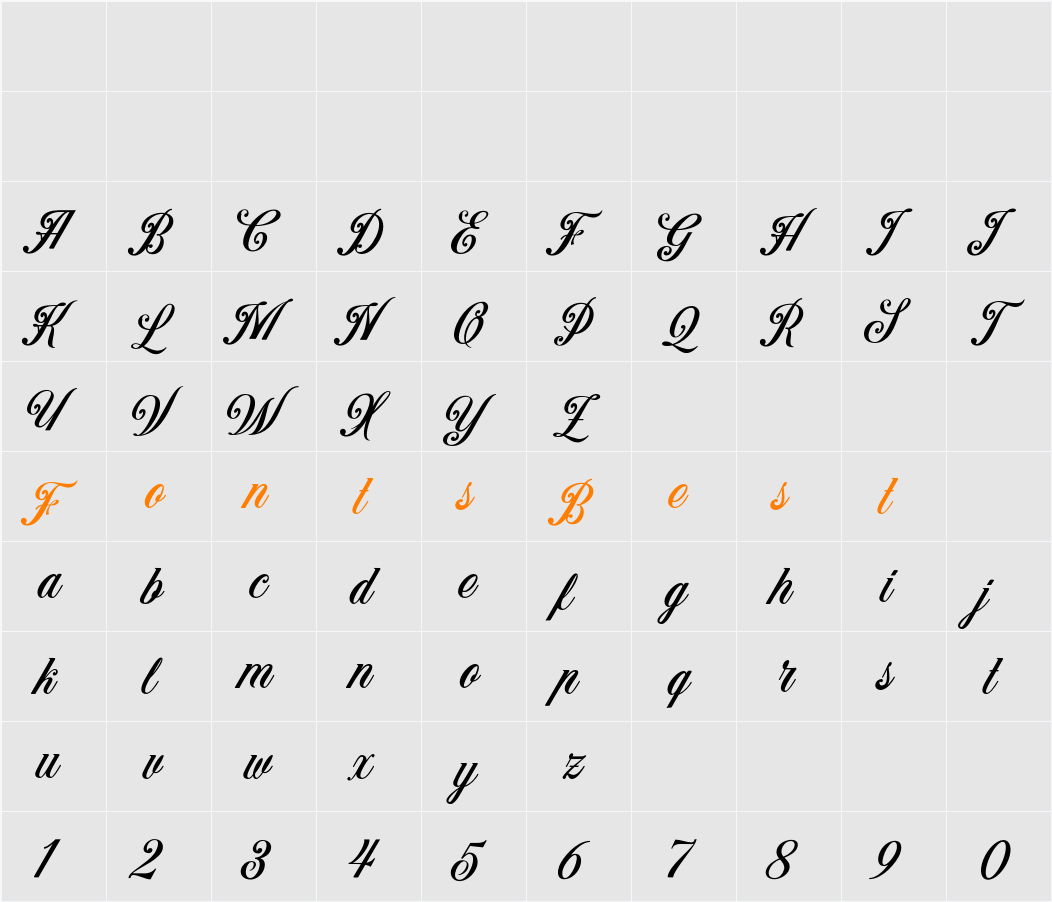 Benford DEMO Character Map