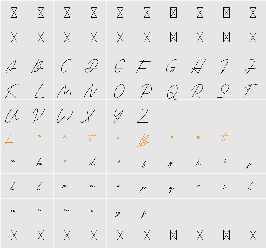 Beautyous Demo Character Map