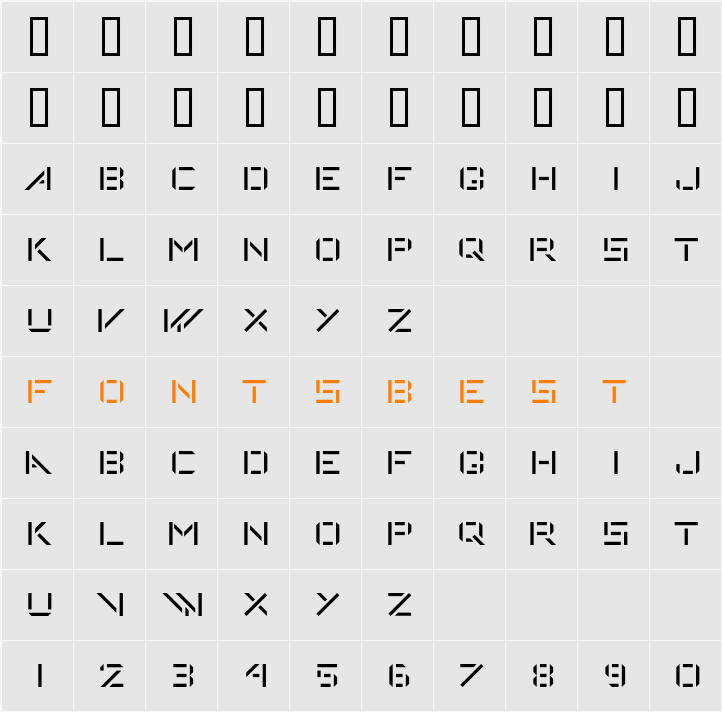 DeStijl Character Map