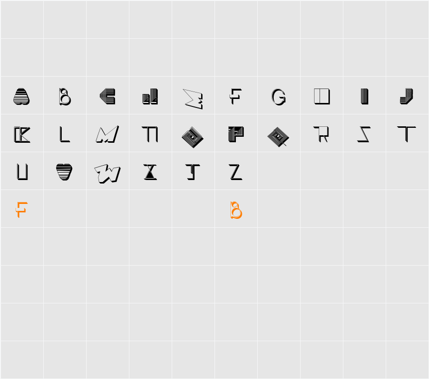 BOSS M  Character Map