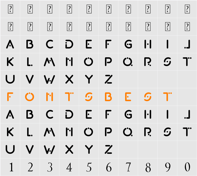BT Telecom Character Map