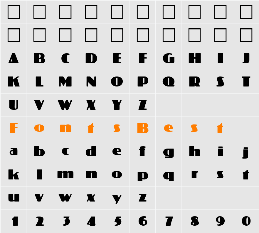 Crossharbour DB Character Map