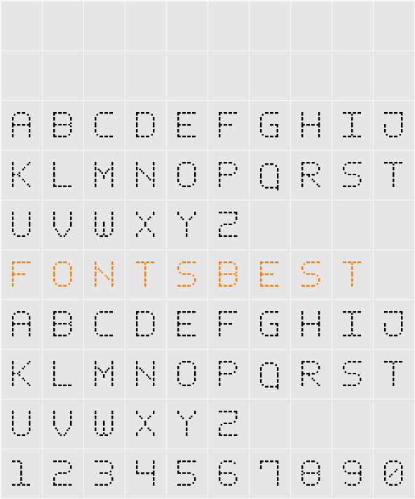 Dash Pixel-7 Character Map