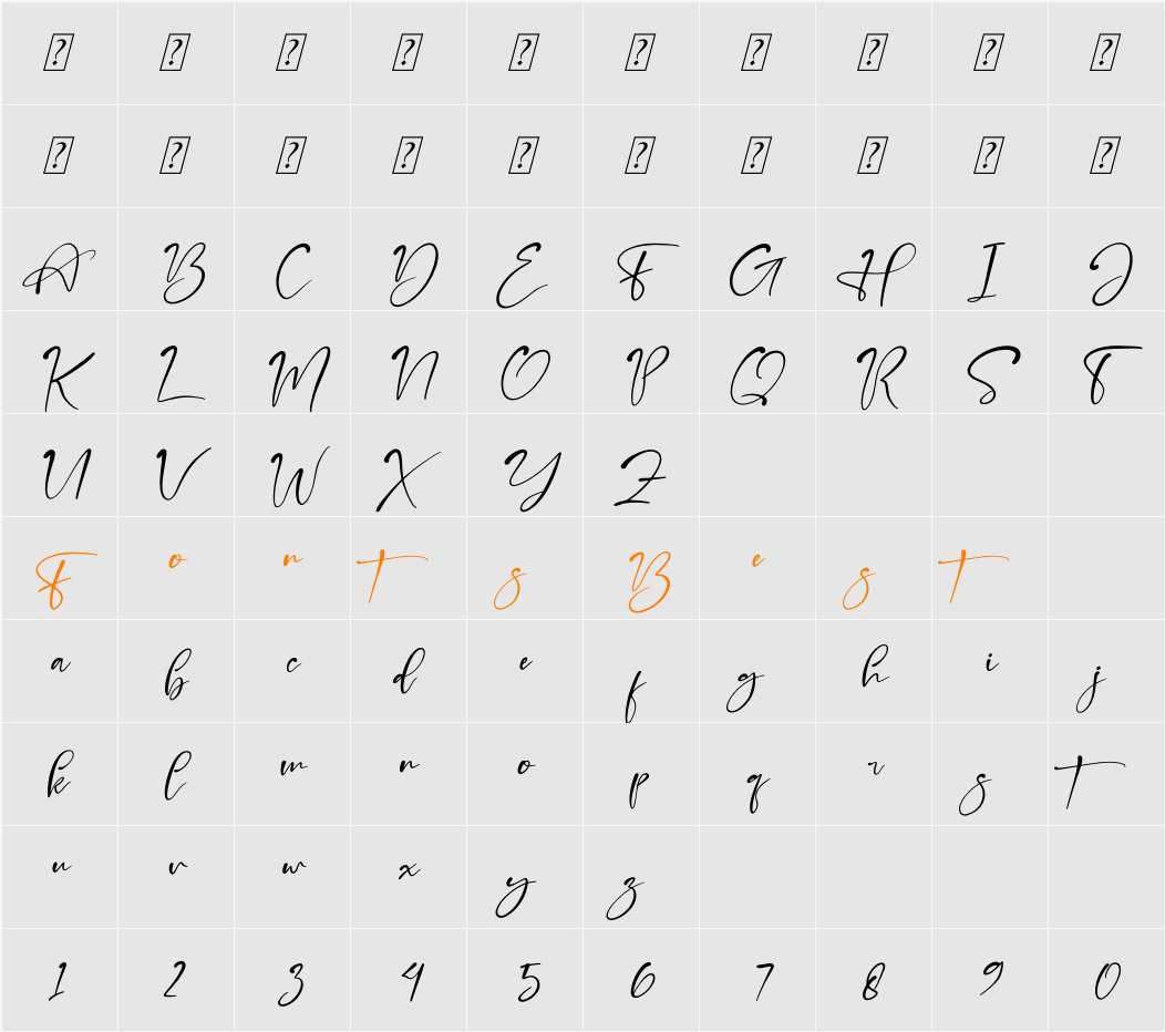Bright Fresh Character Map