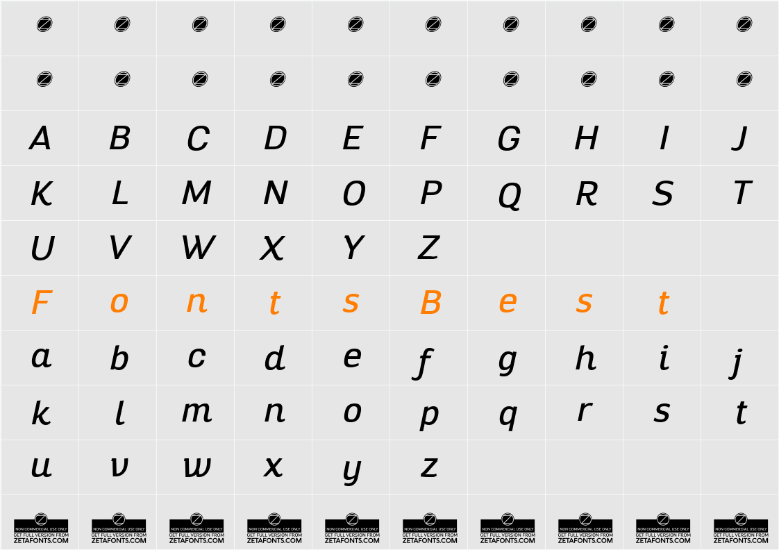 Altair Character Map