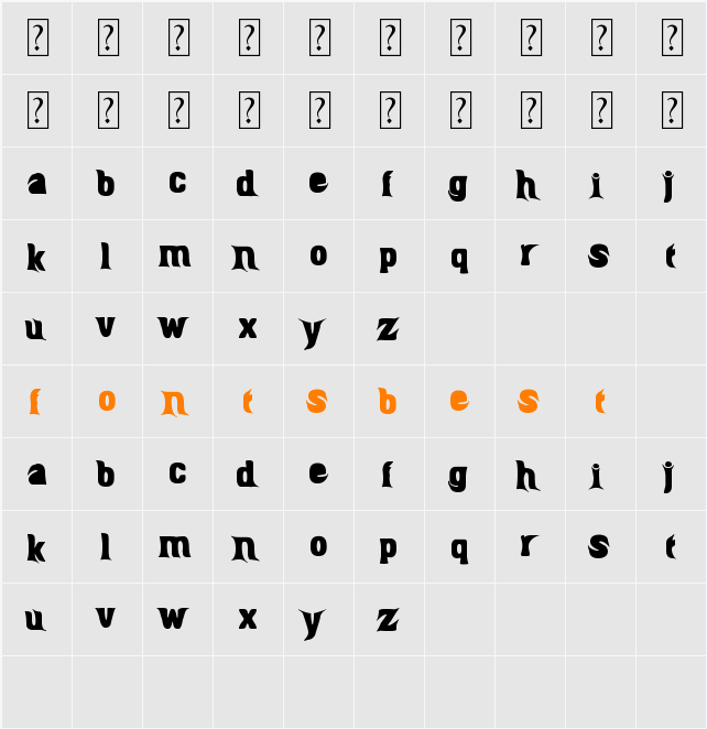 BIRU-HTAM-BIRU Character Map