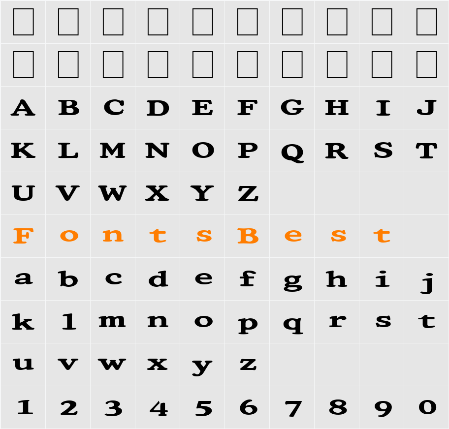 FZ ROMAN 32 EX Character Map