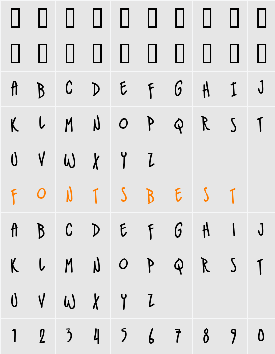 IndieStar BB Character Map