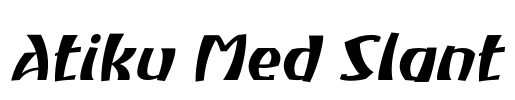 Atiku Med Slant Font Image
