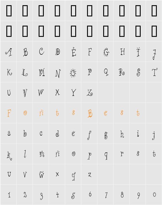 ChiliPepperCondensed Character Map