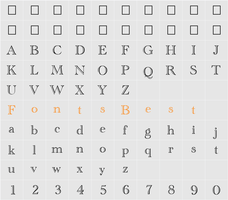 CathedralOpen Character Map