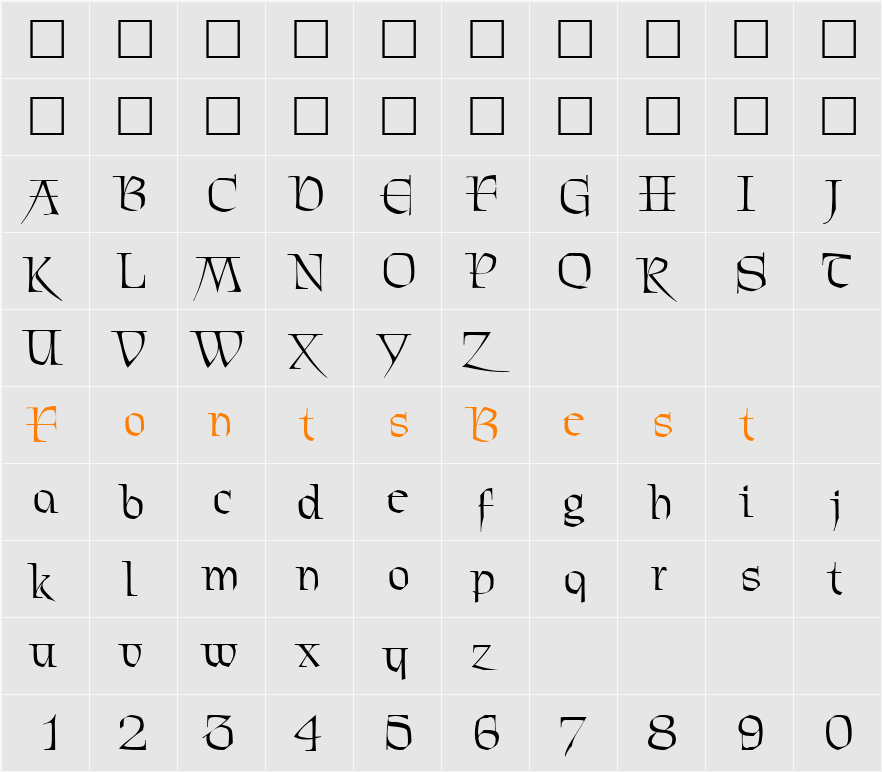 Morris SF Character Map