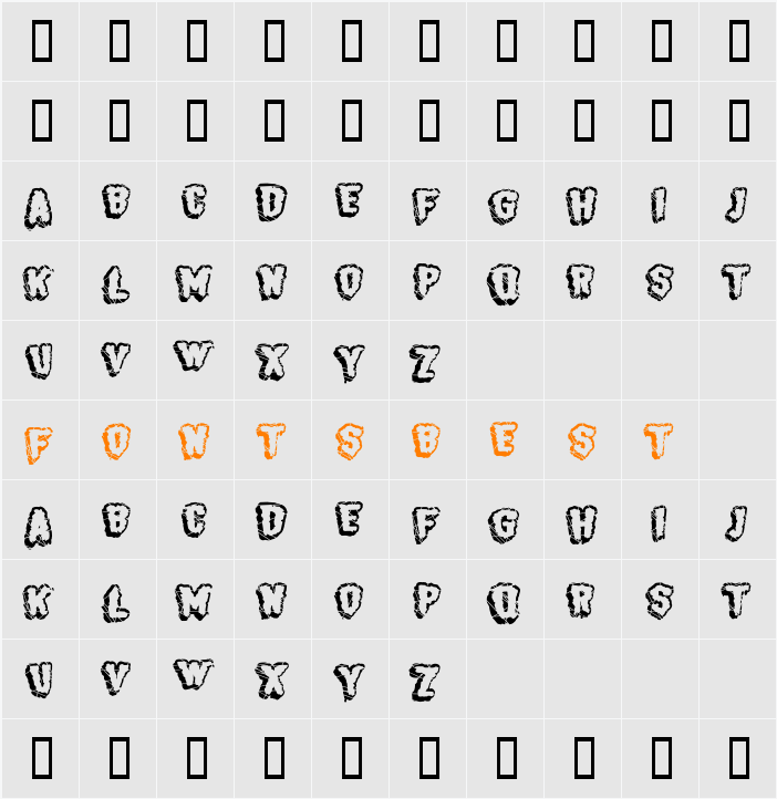 BJ SUGARCREEP Character Map