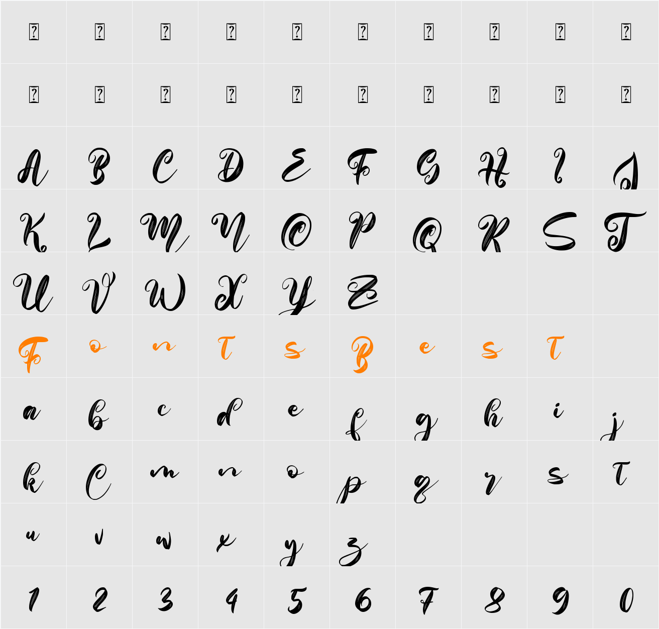 Balline Character Map