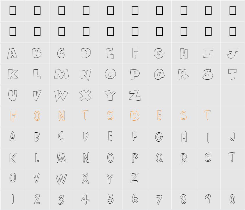 FZ UNIQUE 30 HOLLOW Character Map