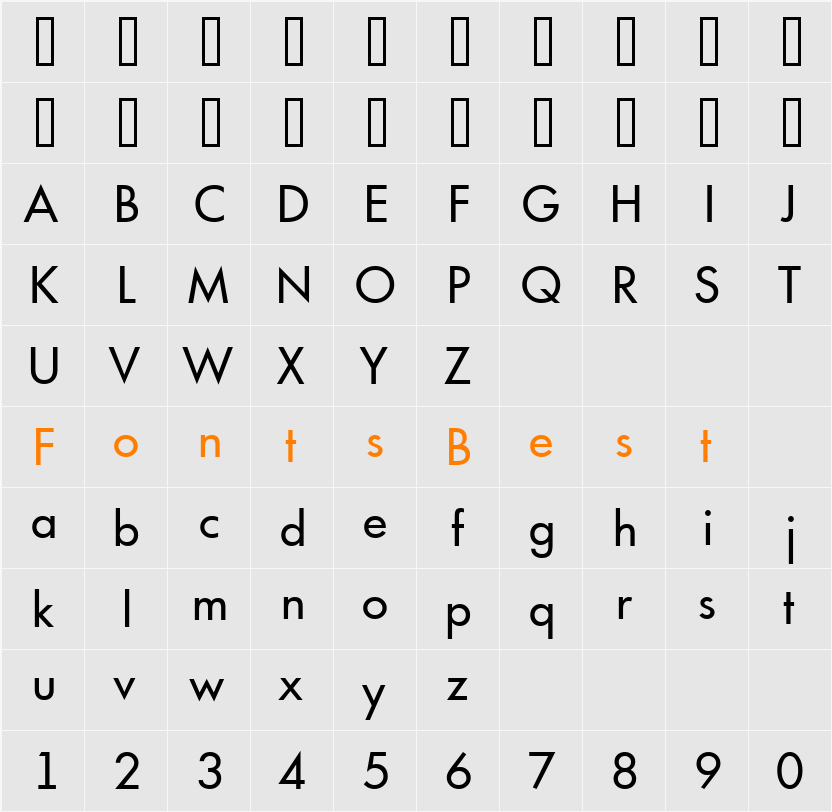 a_Futurica Character Map