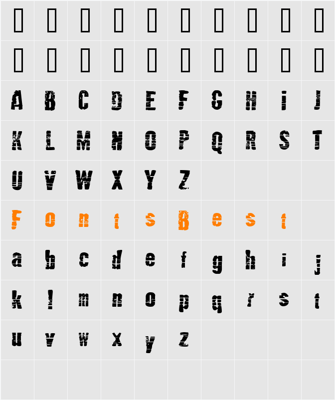 MutantE Character Map
