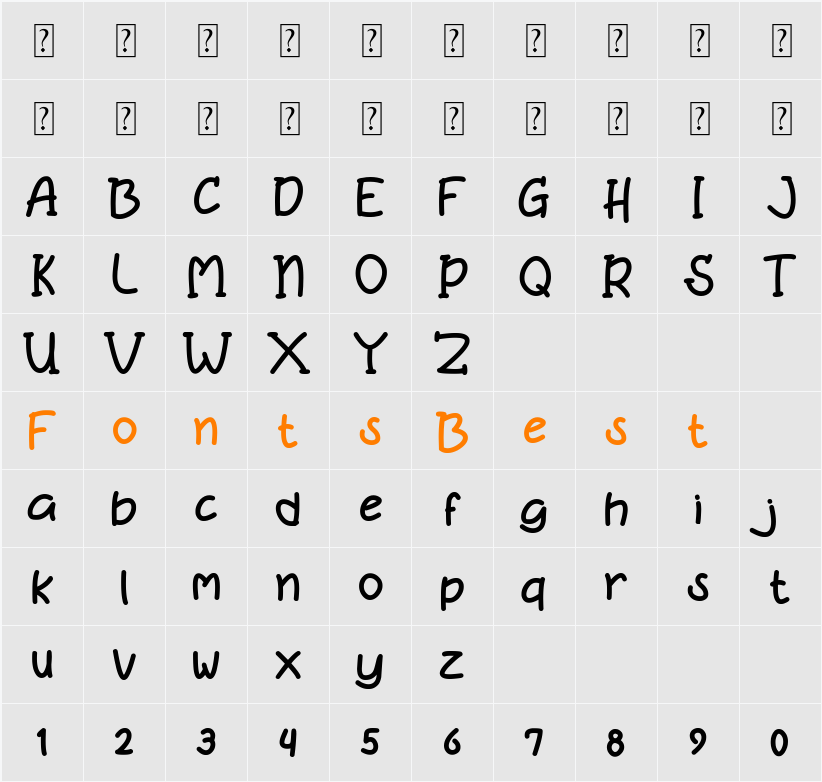 Bonita Character Map