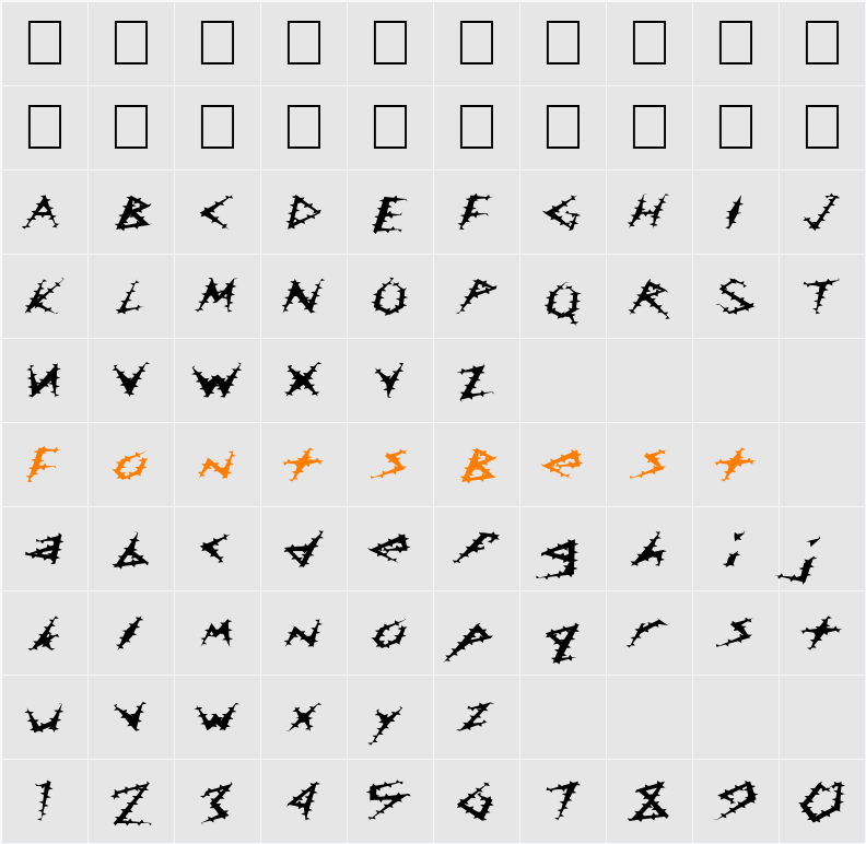 FZ UNIQUE 17 SPIKED EX Character Map