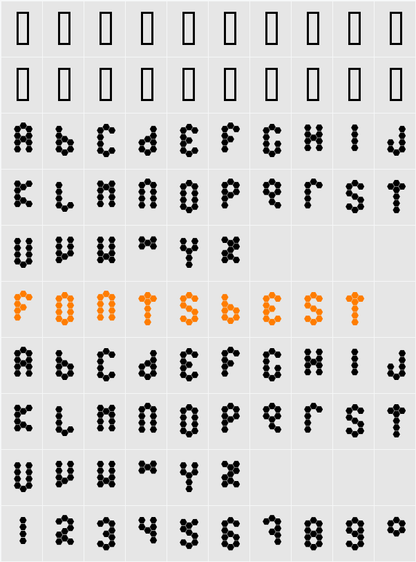 Beetype Filled Character Map
