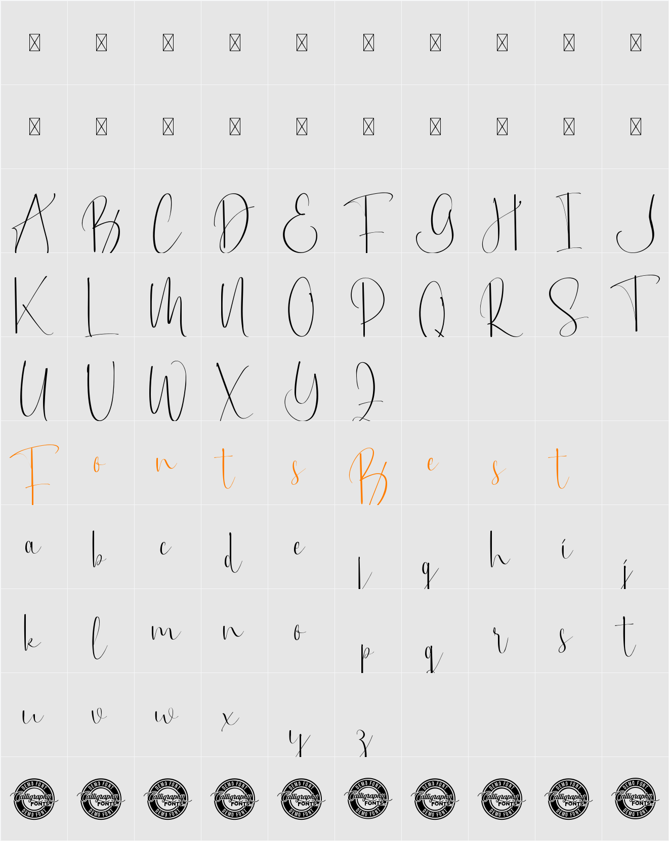 Brittany Rays Demo Script Character Map
