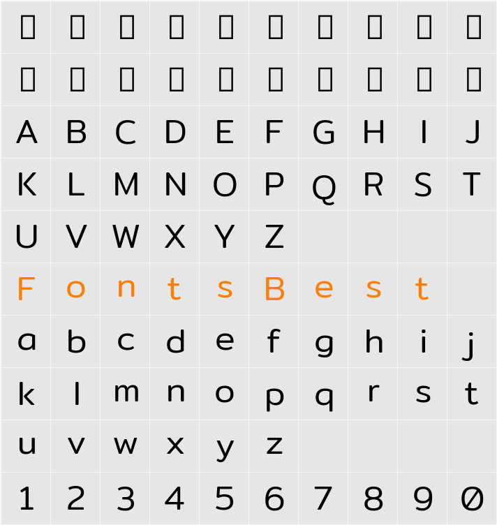Mitr Light Character Map