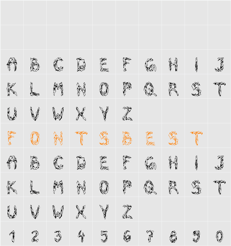 BONES Character Map