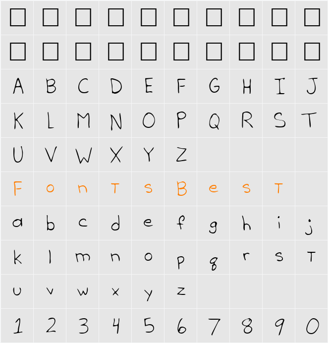 ChelsiesHand Character Map