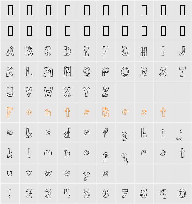 CK Woodsy Character Map