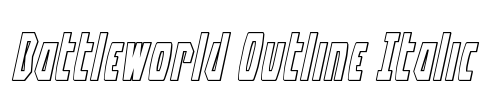 Battleworld Outline Italic Font Image