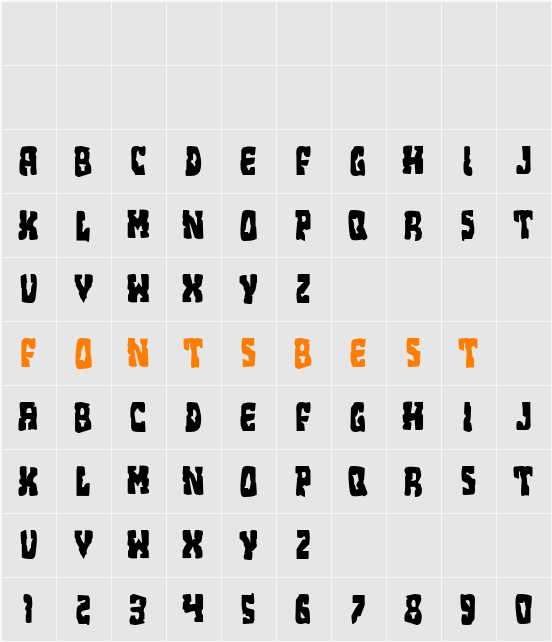 Beastian Condensed Character Map