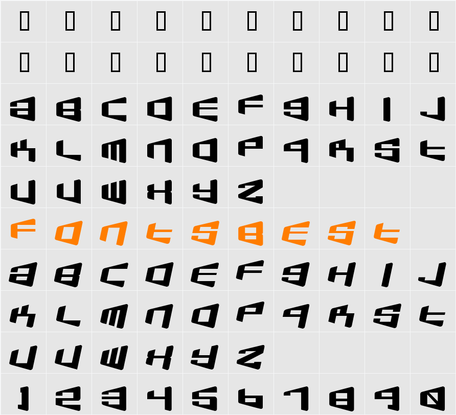 BeamShip Character Map