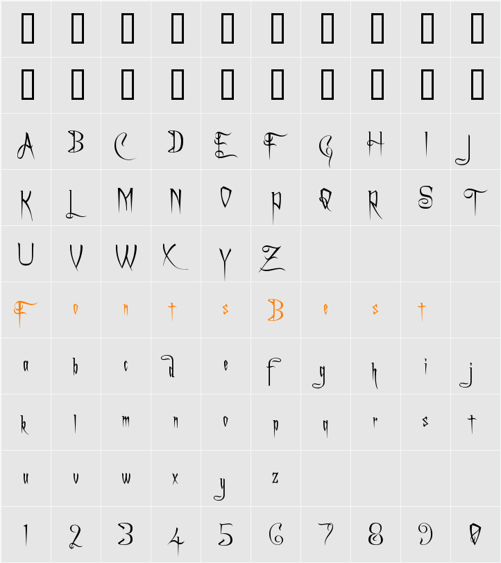 A Charming Font Character Map