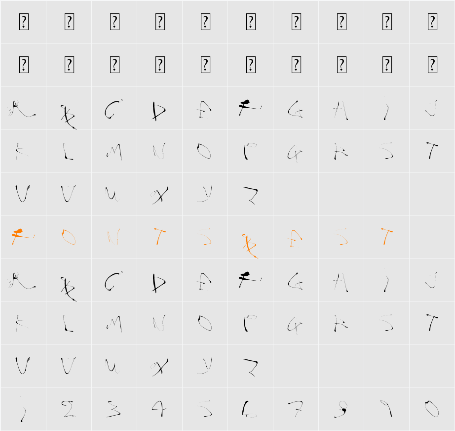 Alphasplat Character Map