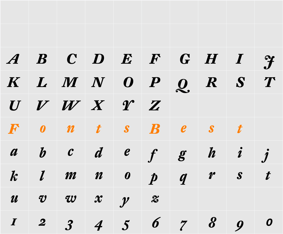 DTLFleischmannST Character Map