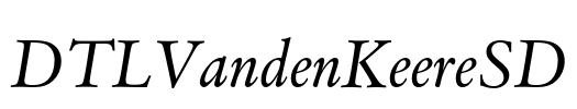 DTLVandenKeereSD Font Image