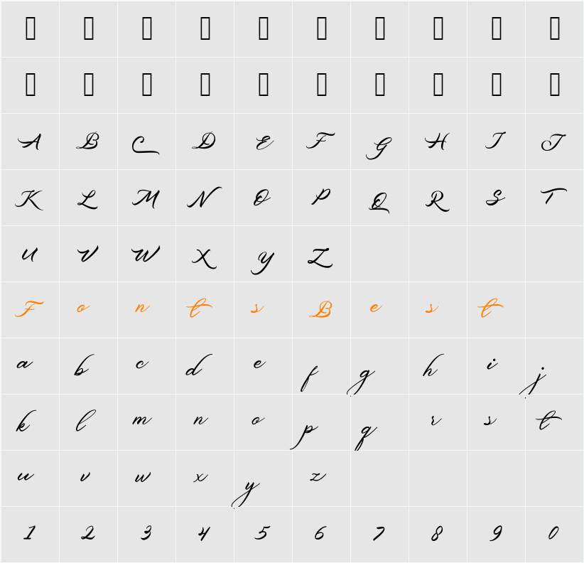 Belgiansignature Character Map