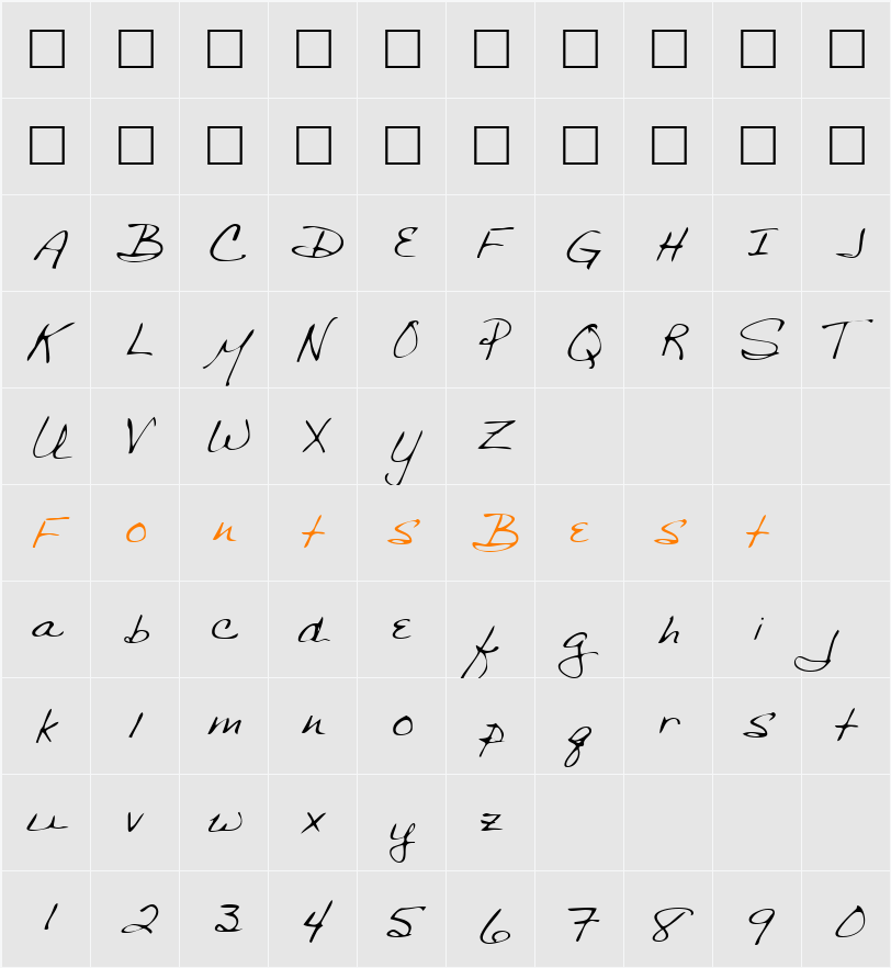 BethanysHand Character Map