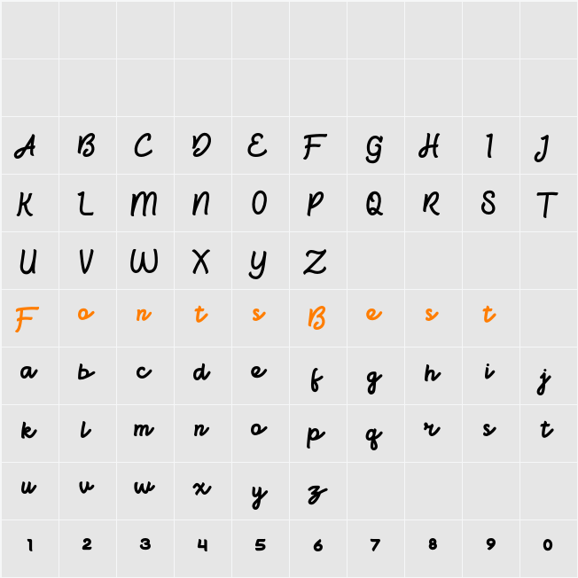 Bright beauty Character Map