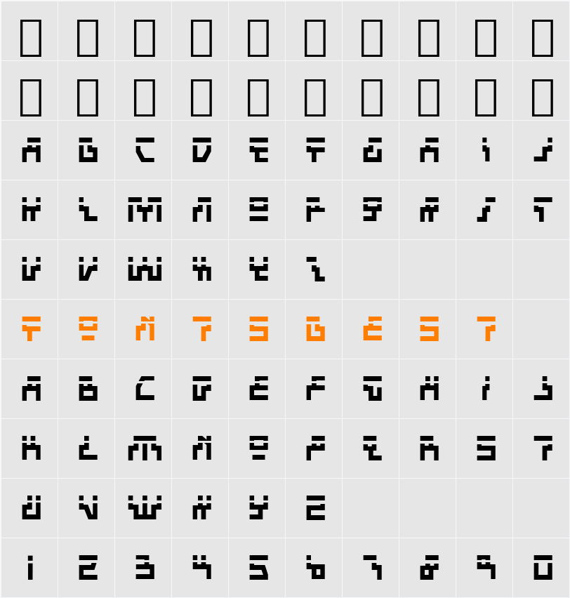 Beam Rider Bold Laser Character Map