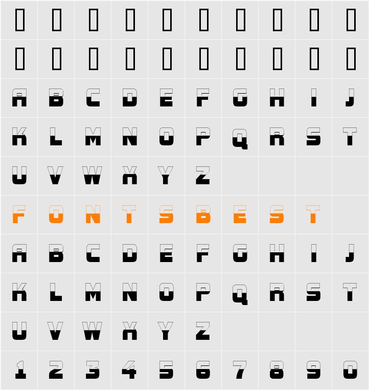 a_ConceptoTitulNrB&W Character Map