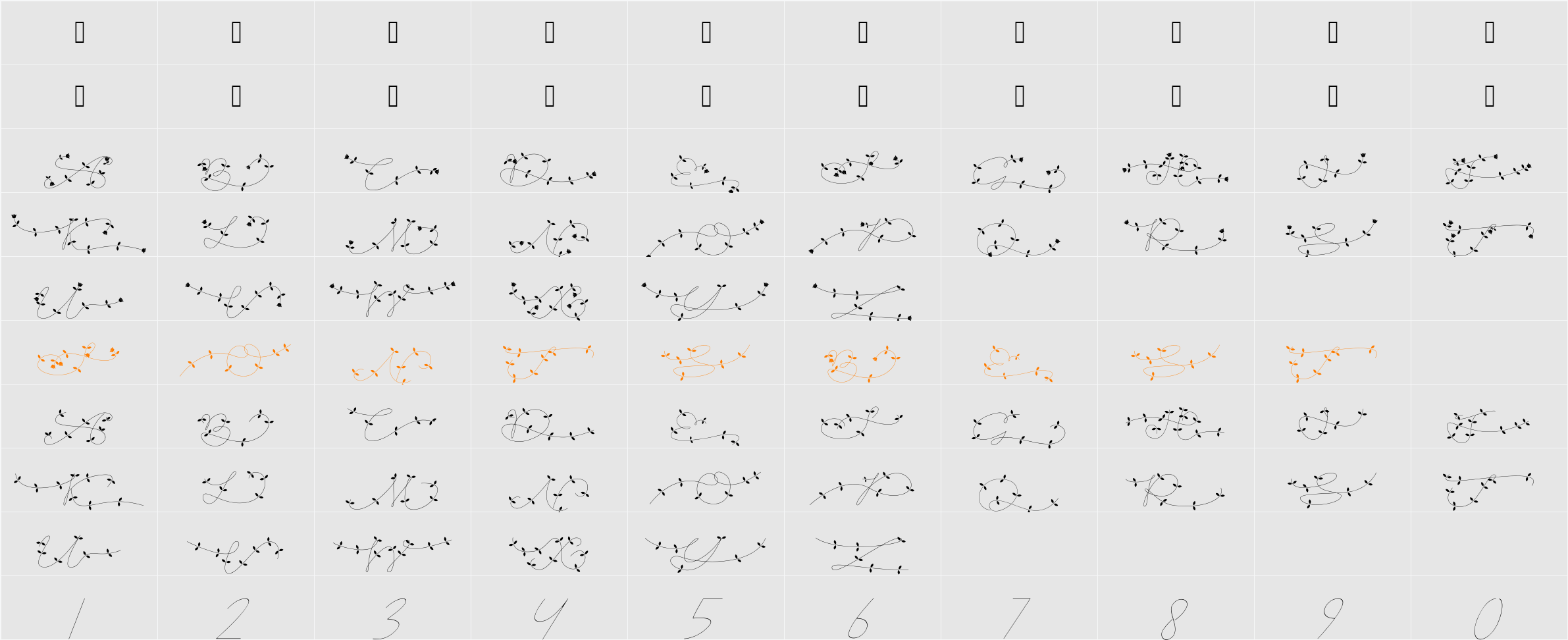 AMLMonogram Character Map