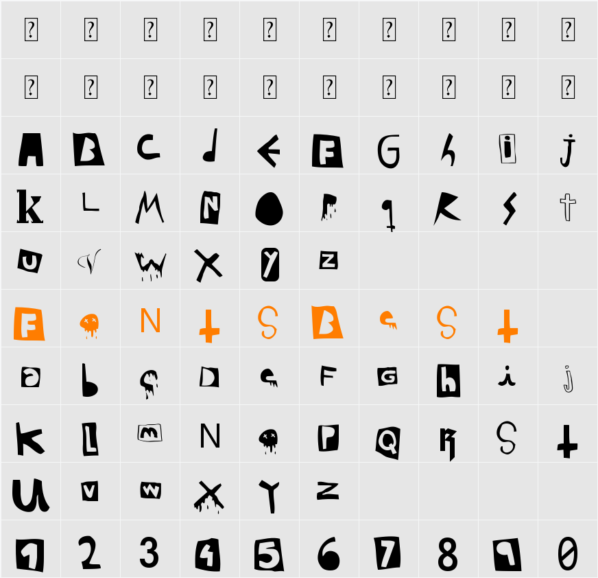 DaPunk Character Map