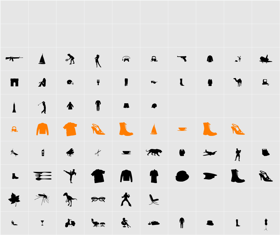 Mixed Silhouettes Free vol 4 Character Map