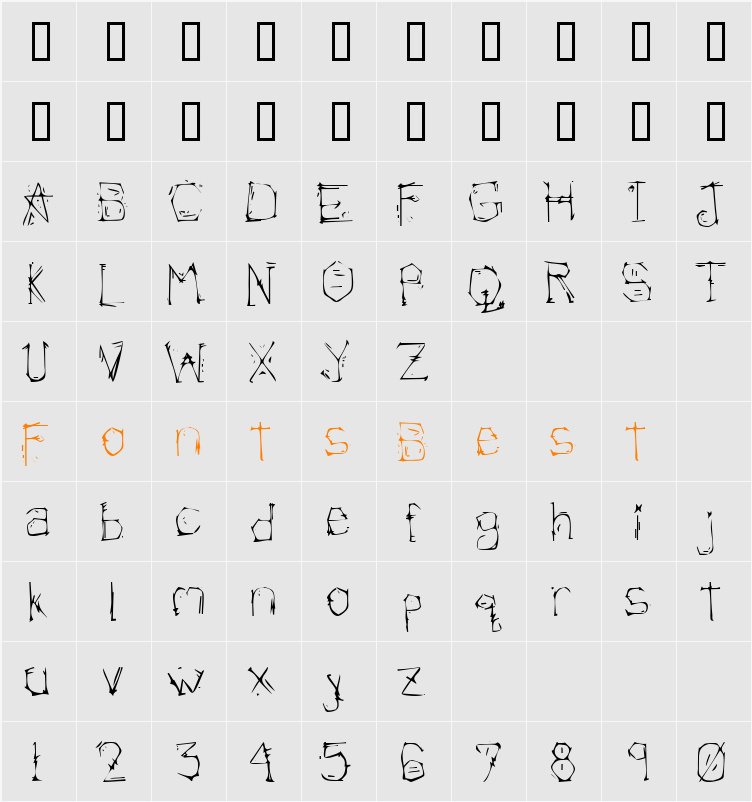 Morlandic Character Map