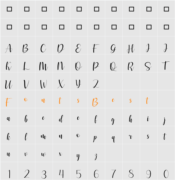 amsterdune Character Map