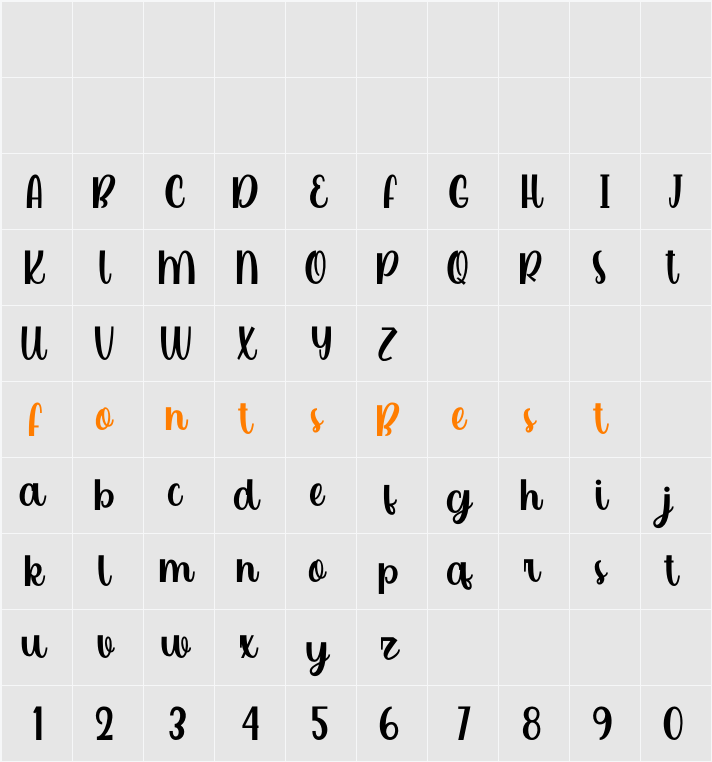 Bright Sunkiss Personal Use Onl Character Map